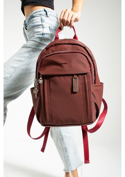 Saten Kumaş Kadın Sırt Çantası 38*28 cm Yağmur Itici Kumaş Mega Bag Günlük Kullanıma Uygun modelleri