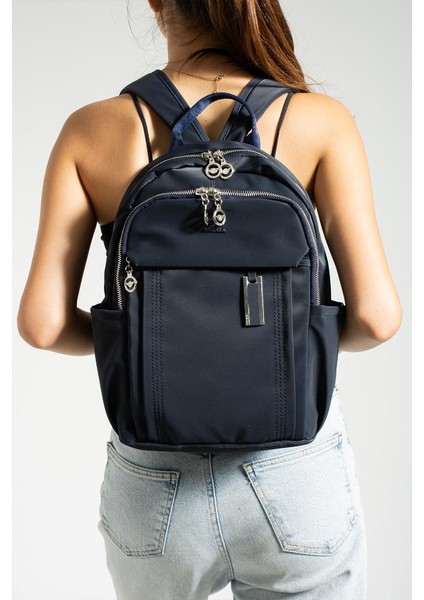 Saten Kumaş Kadın Sırt Çantası 38*28 cm Yağmur Itici Kumaş Mega Bag Günlük Kullanıma Uygun