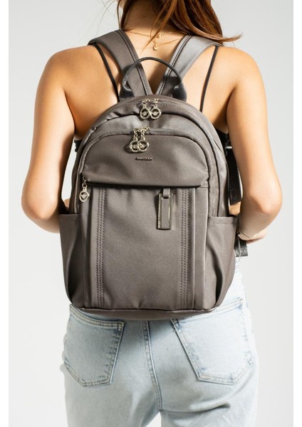 Saten Kumaş Kadın Sırt Çantası 38*28 cm Yağmur Itici Kumaş Mega Bag Günlük Kullanıma Uygun