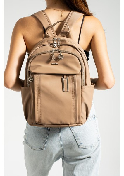 Saten Kumaş Kadın Sırt Çantası 38*28 cm Yağmur Itici Kumaş Mega Bag Günlük Kullanıma Uygun
