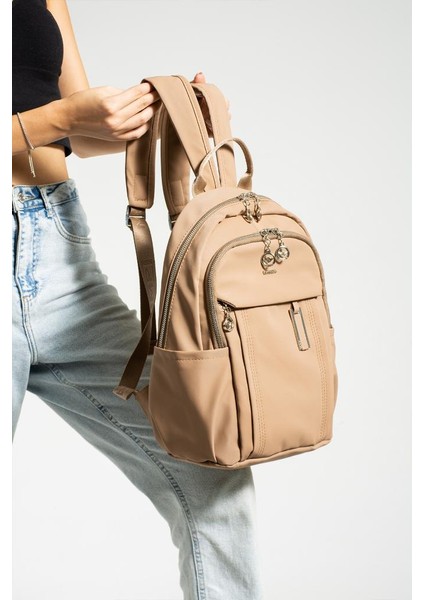 Saten Kumaş Kadın Sırt Çantası 38*28 cm Yağmur Itici Kumaş Mega Bag Günlük Kullanıma Uygun modelleri