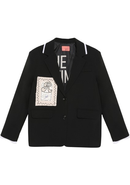 Sırtı Baskılı Arma Detaylı Blazer Ceket Siyah fiyatları