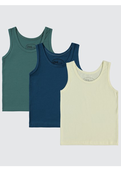 Erkek Çocuk 3'lü Atlet Set 2-10 Yaş Yeşil