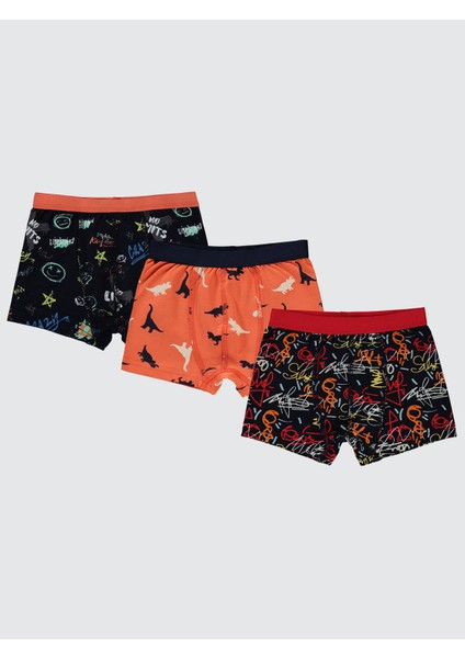 Erkek Çocuk 3'lü Boxer Set 2-10 Yaş Siyah