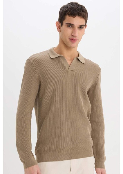 Standart Fit Polo Yaka Triko Kazak E6752AX24WN