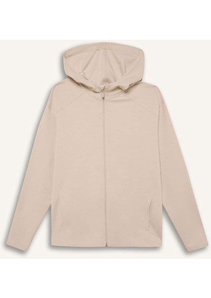 DefactoFit Standart Fit Kapüşonlu Çift Cepli Fermuarlı Sweatshirt D7121AX25SP