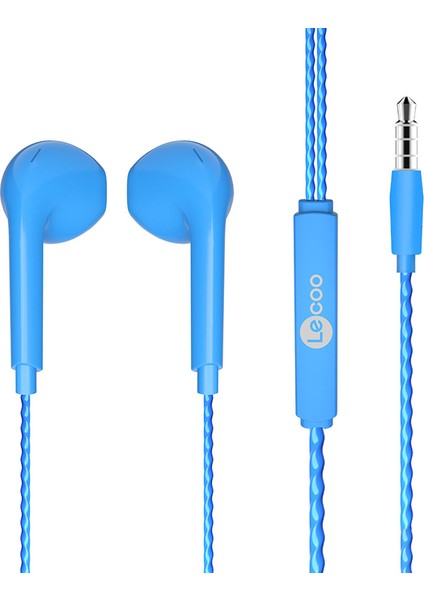 Lecoo EH104BL 3.5mm Jacklı Kablolu Kulak Içi Mikrofonlu Mavi Kulaklık (4778)