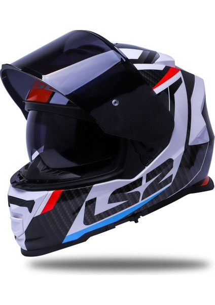 Storm 2 Racer Beyaz Kapalı Motosiklet Kaskı Siyah Camlı modelleri