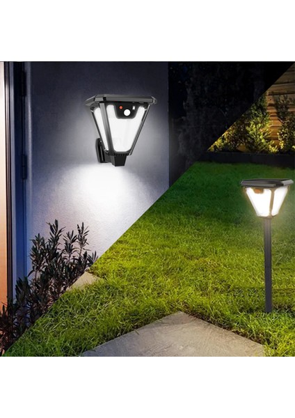 HS-V83 Solar Sensörlü 100 Smd Ledli 3 Modlu Bahçe ve Duvar Lambası