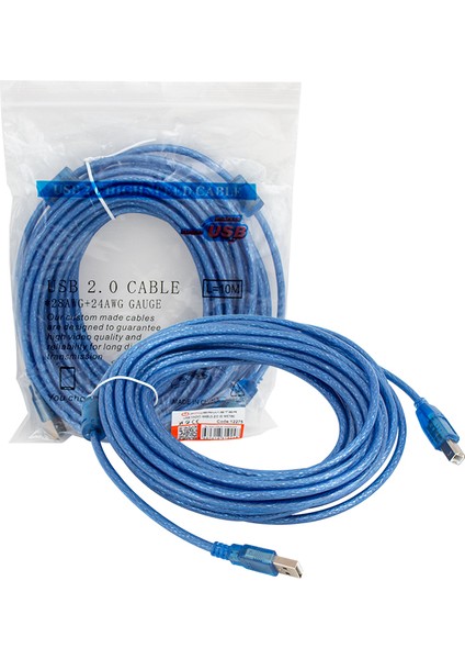 2.0 Şeffaf 10 Metre USB Yazıcı Kablosu (4886)