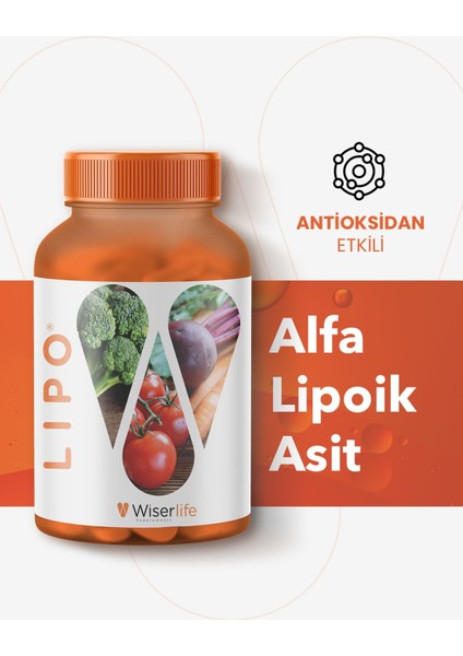 Lipo Alfa Lipoik Asit Içeren Takviye Edici Gıda 30 Kapsül