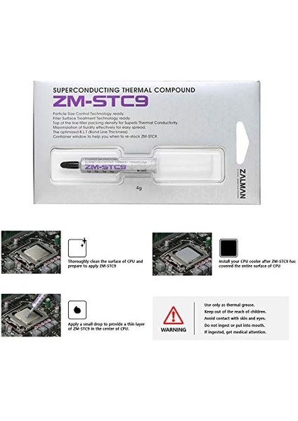 Zm-Stc9 Super Iletken 4gr Yuksek Performanslı Termal Macun Termal Iletkenlik 9.1 W/m-K