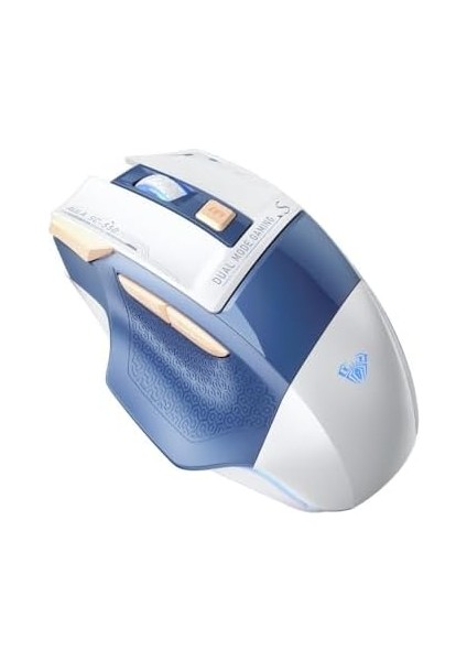 SC550 Çift Modlu 4800DPI 7 Tuşlu Makrolu 2.4ghz Kablosuz ve Kablolu Şarj Edilebilir Optik Rgb Oyuncu Gaming Mouse Mavi