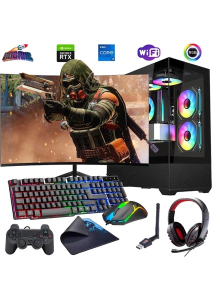 I7 13700F 32GB Ddr4 1tb M2 8gb RTX4060 24" 100Hz Mon. Oyun Bilgisayarı (Gaming Set)