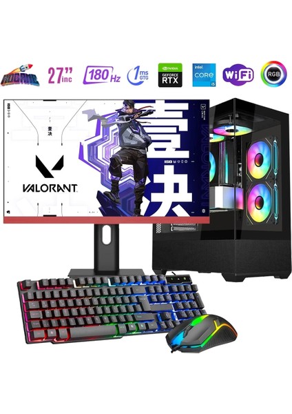 I5 14400F 16GB Ddr4 512GB M2 12GB RTX4070 27" 180Hz Mon. Oyun Bilgisayarı