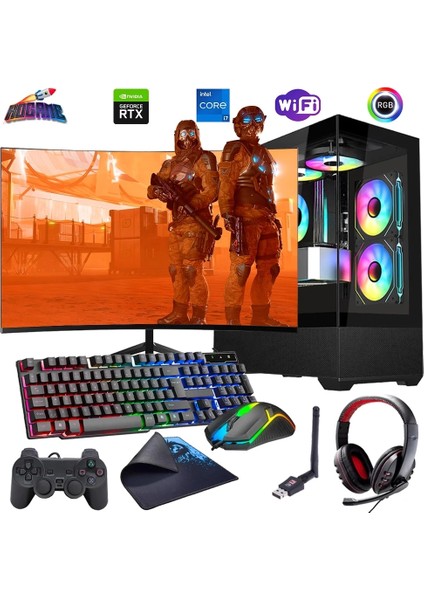 I7 12700F 16GB Ddr4 512GB M2 8gb RTX4060 24" 100Hz Mon. Oyun Bilgisayarı (Gaming Set)