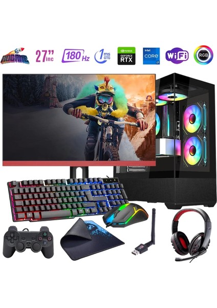 I7 13700F 32GB Ddr4 1tb M2 8gb RTX4060 27" 180Hz Mon. Oyun Bilgisayarı (Gaming Set)