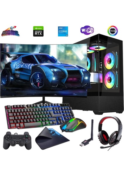 I5 13400F 16GB Ddr4 512GB M2 12GB RTX4070 24" 100Hz Mon. Oyun Bilgisayarı (Gaming Set)