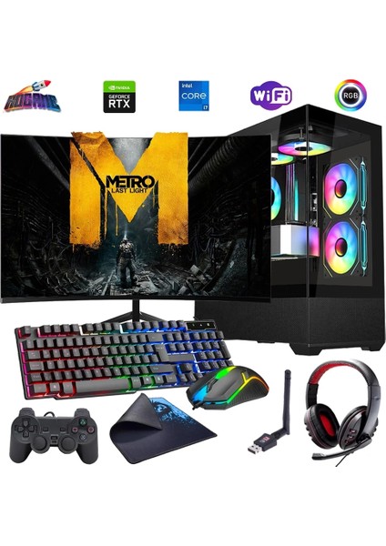I7 14700F 32GB Ddr4 1tb M2 12GB RTX4070 24" 100Hz Mon. Oyun Bilgisayarı (Gaming Set)