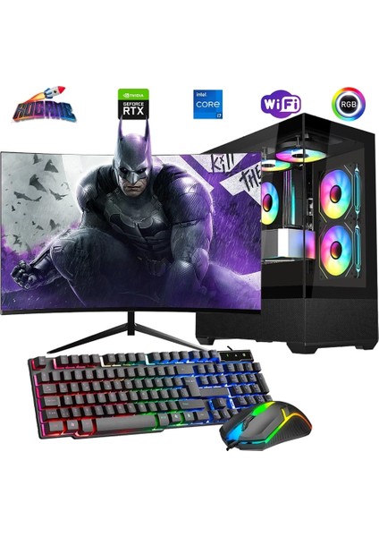 I7 14700F 32GB Ddr4 1tb M2 12GB RTX4070 24" 100Hz Mon. Oyun Bilgisayarı