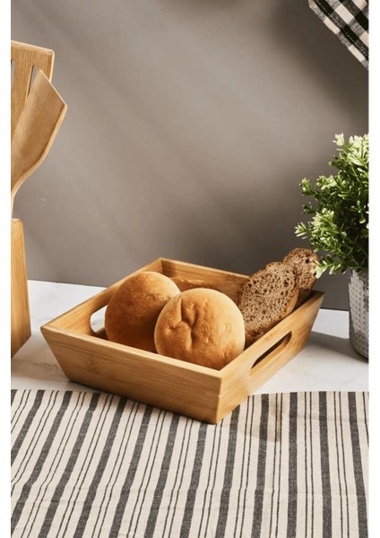 Bambu Ekmeklik Ekmek Sepeti Kare 20 x 20 cm