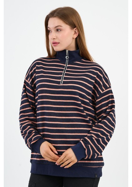 Dik Yaka Fermuarlı Sweatshırt (UNX00247WN)