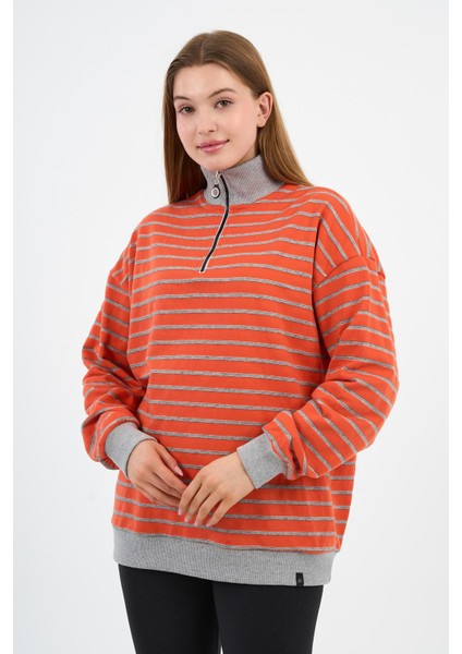 Dik Yaka Fermuarlı Sweatshırt (UNX00247WN) fırsatları