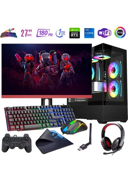I7 12700F 32GB Ddr4 1tb M2 8gb RTX4060 27" 180Hz Mon. Oyun Bilgisayarı (Gaming Set)