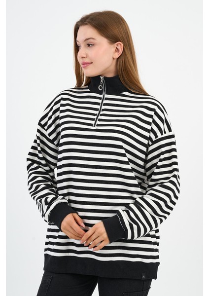 Dik Yaka Fermuarlı Sweatshırt (UNX00247WN)