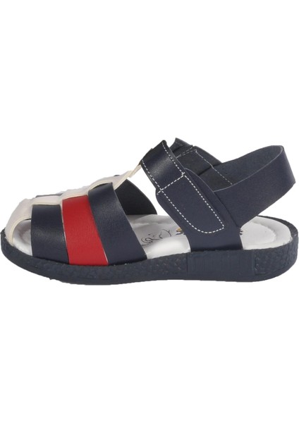 Lacivert - Beyaz Çocuk Sandalet