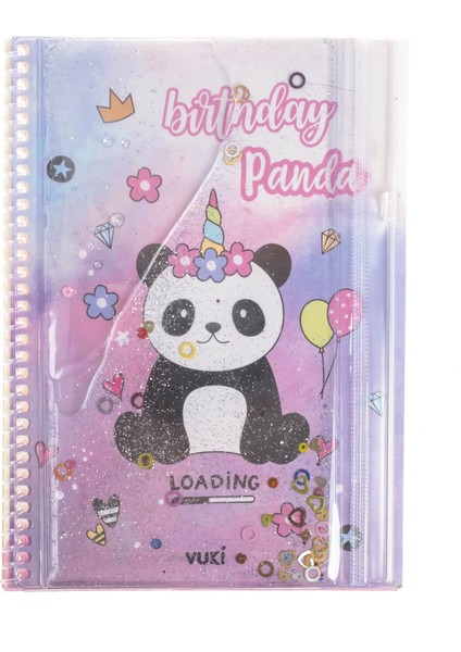 Panda Simli ve Sulu Kapaklı Kalem Kutulu A5 Defter
