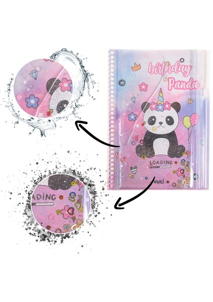 Panda Simli ve Sulu Kapaklı Kalem Kutulu A5 Defter fiyatları