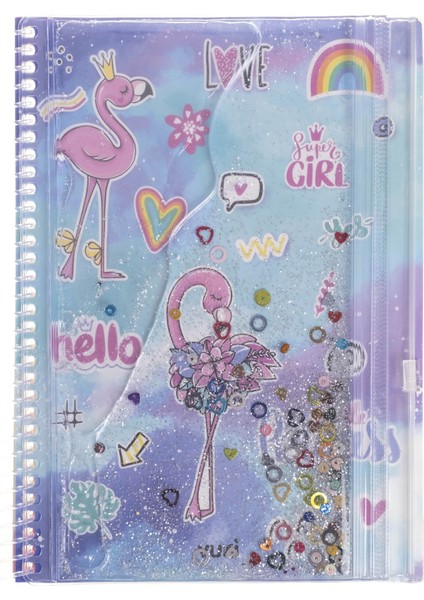 Flamingo Simli ve Sulu Kapaklı Kalem Kutulu A5 Defter