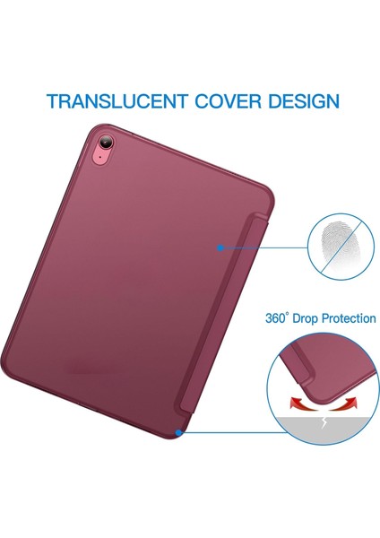 Ipad 10. Nesil 10.9 Uyumlu Kılıf Uyku Modlu Pu Deri Smart Standlı Case A2696 A2757 A2777