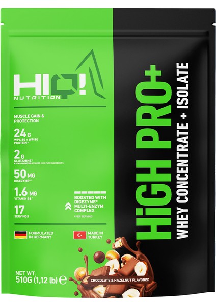 High Pro+ 510GR Chocolate&hazelnut Flavored