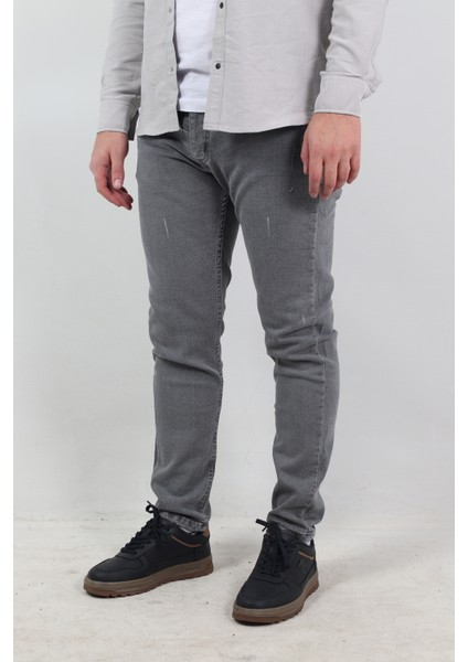 Slim Fit Erkek Kot Pantolon Gri fırsatları