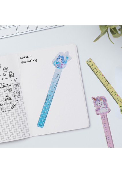 Denizkızı Desenli Özel Tasarım Ahşap Cetvel Kitap Ayracı