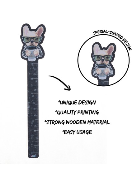 Köpek Desenli Özel Tasarım Ahşap Cetvel Kitap Ayracı fiyatları