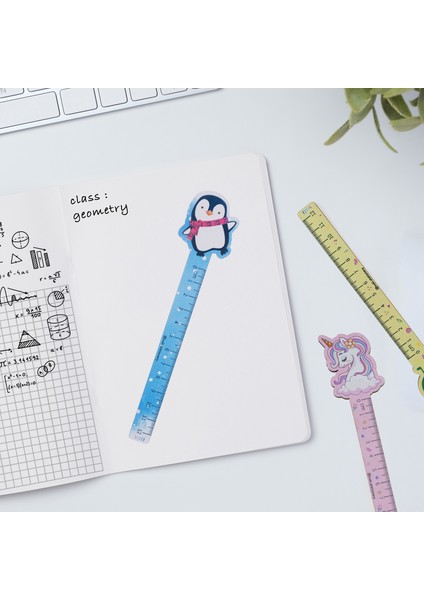 Hayvanlar Desenli Özel Tasarım Ahşap Cetvel Kitap Ayracı