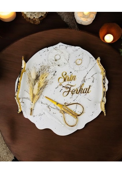 Devotiony Desenli Polyester Nişan Tepsisi