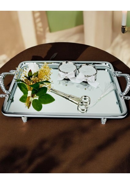 Passion Gümüş Şık Nişan Tepsisi
