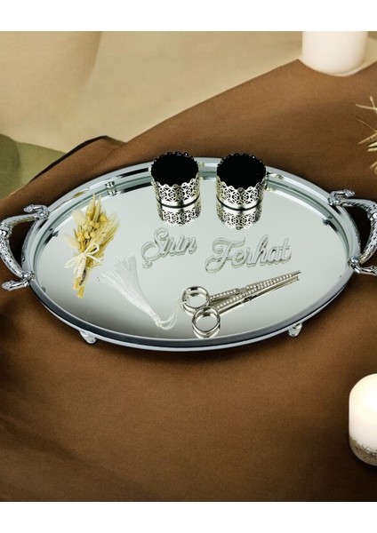 Passion Gümüş Şık Nişan Tepsisi