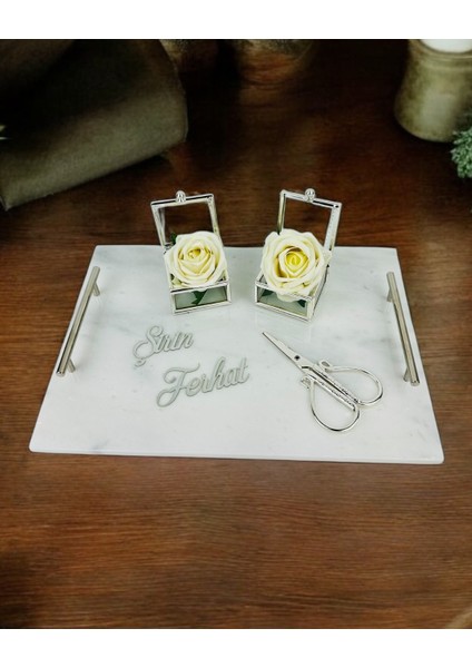 Grace Beyaz Nişan Tepsi