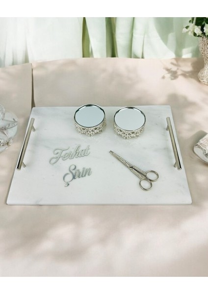 Grace Beyaz Nişan Tepsi