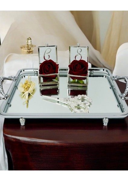 Passion Gümüş Şık Nişan Tepsisi