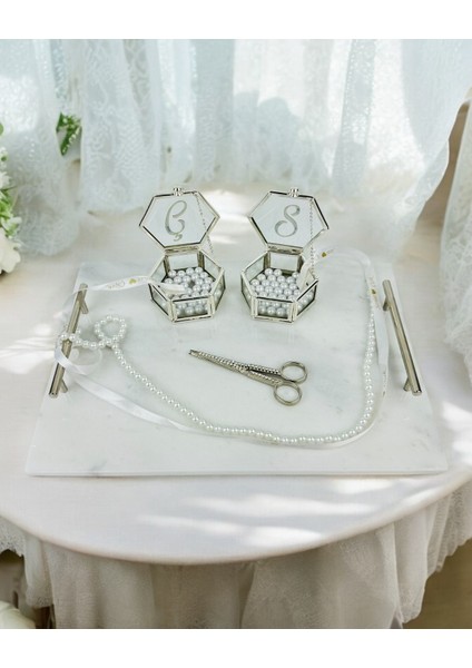 Grace Beyaz Nişan Tepsi