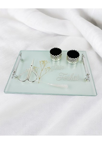 Reflection Gümüş Çiftcam Nişan Tepsisi