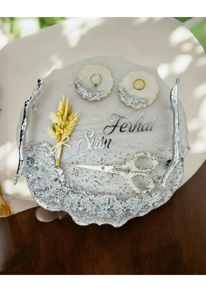 Enchant Gümüş Polyester Söz Tepsisi