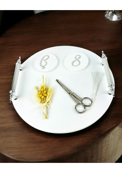 Adoration Polyester Gümüş Söz Nişan Tepsisi