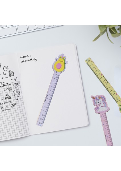 Avokado Desenli Özel Tasarım Ahşap Cetvel Kitap Ayracı